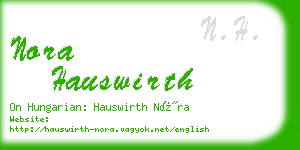 nora hauswirth business card